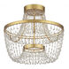 Mademoiselle LED 22 inch Contemporary Gold Leaf and Contemporary Gold Semi-Flush Mount Ceiling Light