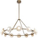 Dahlia LED 46.5 inch Vintage Brass and Alabaster Chandelier Ceiling Light