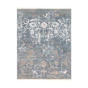 Flen 36 X 24 inch Gray and Gray Area Rug, Wool and Silk