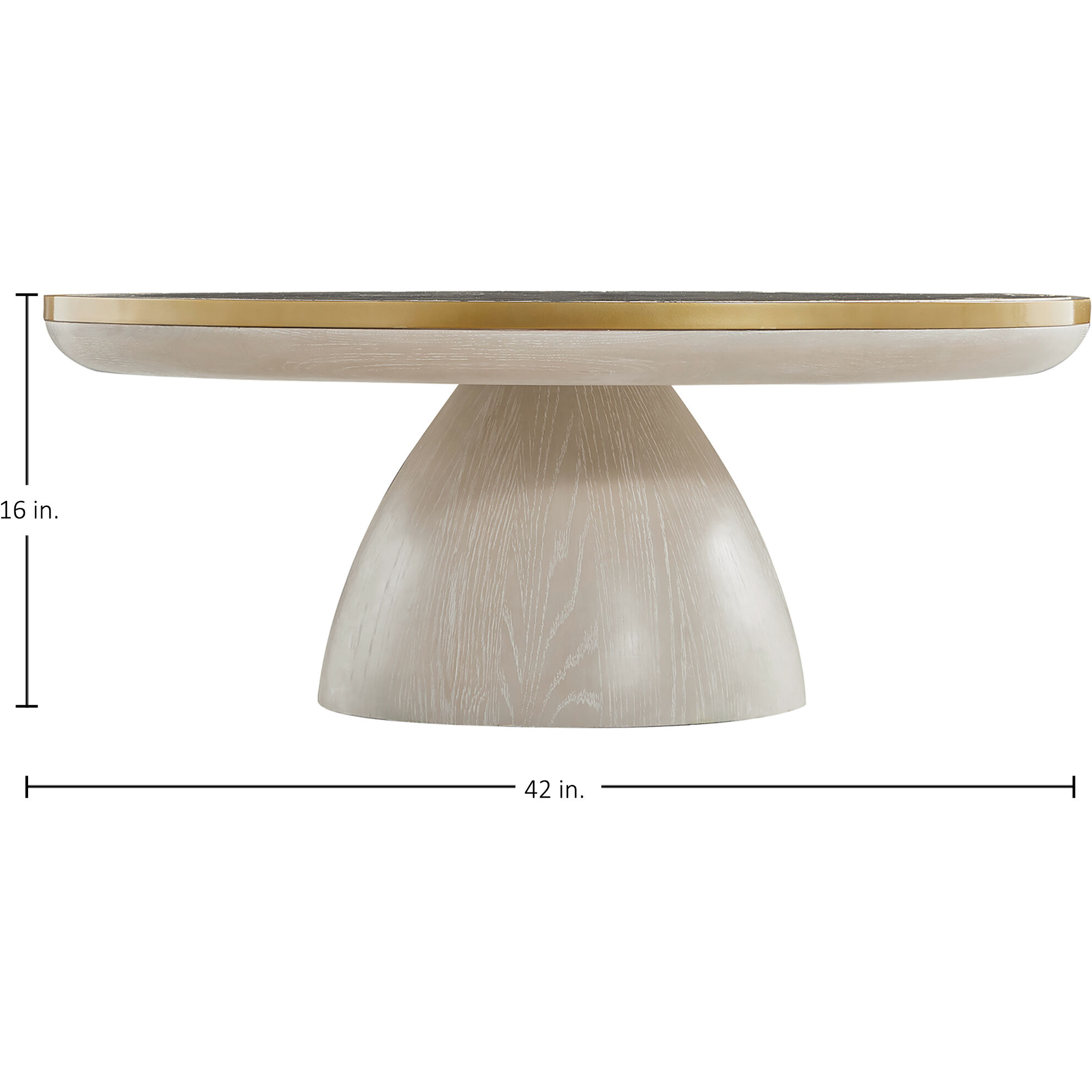 Cain 42 X 42 inch Cerused Light Natural and Antique Brass Coffee Table