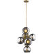 Lunette 6 Light 14 inch Aged Brass Pendant Ceiling Light
