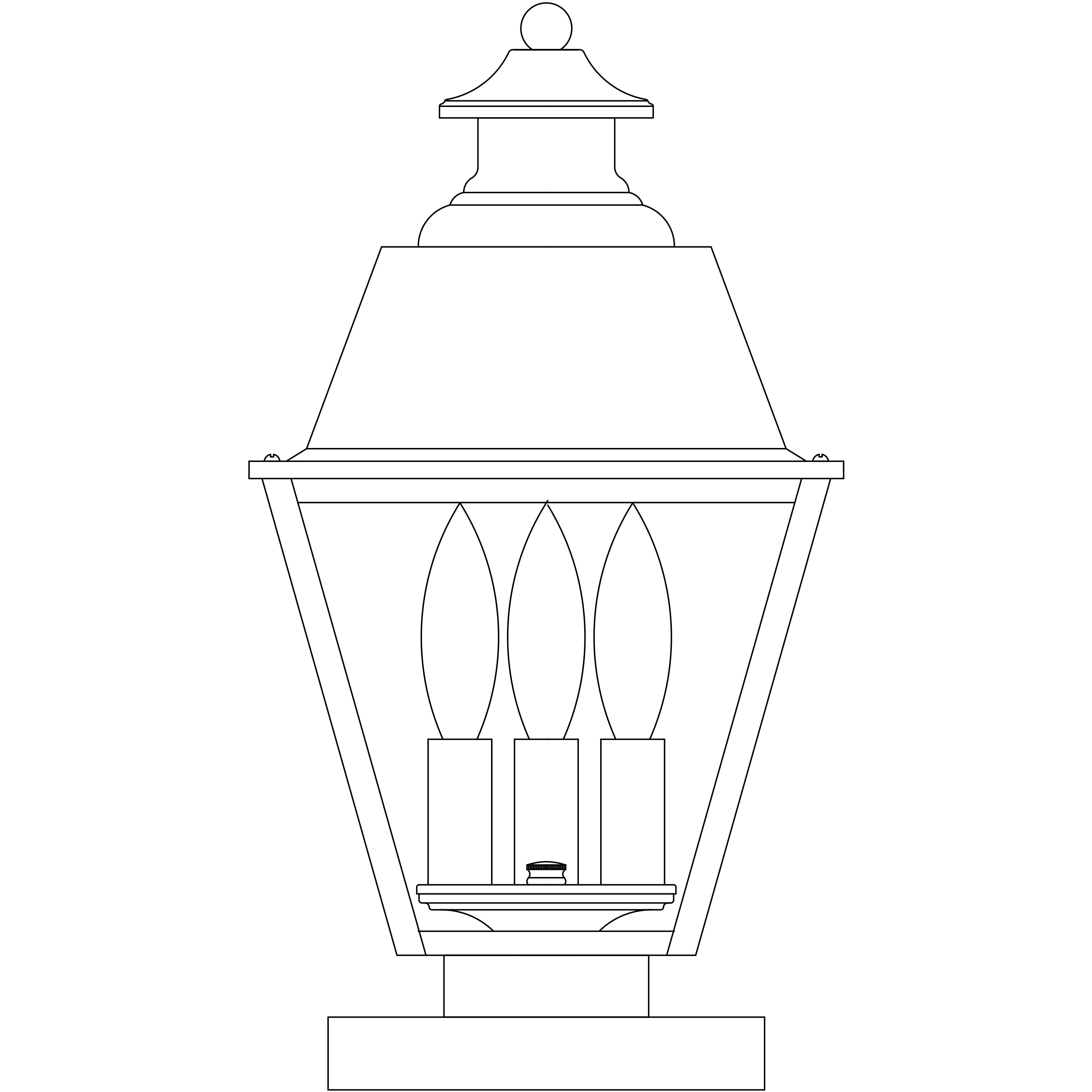 Inverness 3 Light 15 inch Pewter Column Mount in Clear Seedy