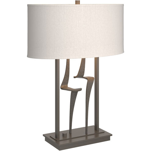 Antasia 24.7 inch 100 watt Dark Smoke Table Lamp Portable Light in Flax