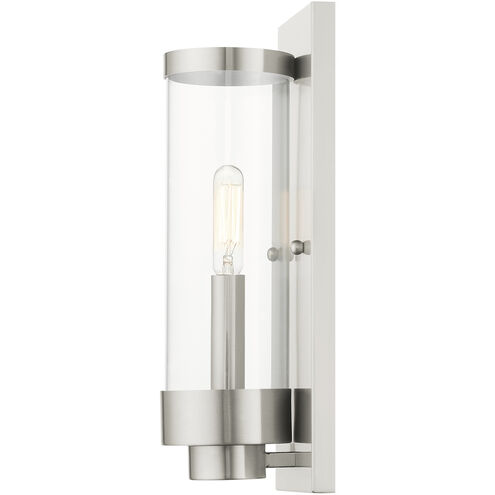 Hillcrest 1 Light 12 inch Brushed Nickel Outdoor ADA Wall Lantern