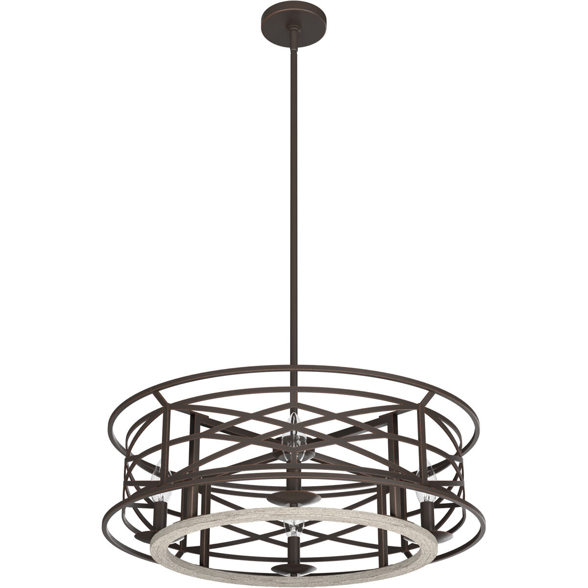 Langwood 4 Light 24 inch Onyx Bengal and Barnwood Chandelier Ceiling Light
