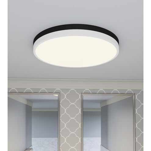 Weldin LED 20 inch Matte Black White Flush Mount Ceiling Light