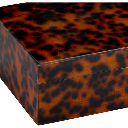 Faux Tortoise 10.5 inch Brown and Black Boxes, Set of 2