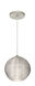 Kristall 1 Light Satin Nickel Pendant Ceiling Light in Incandescent, Glitter Ribbed Glass
