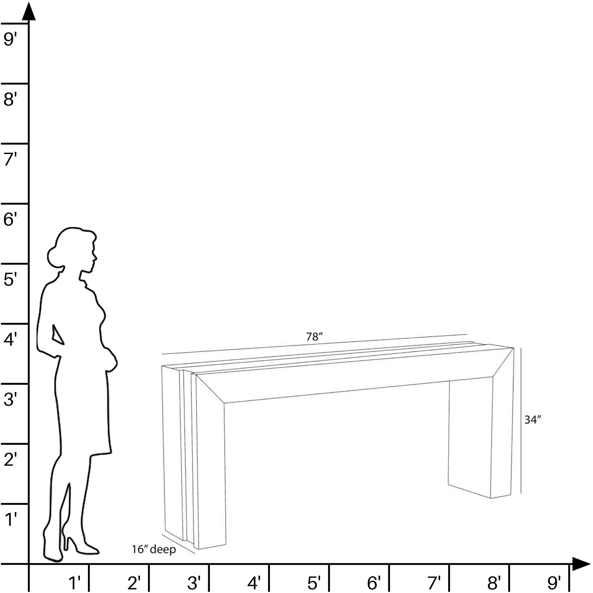 Kingston 78 X 16 inch Umber and Natural Faux Horn Console Table
