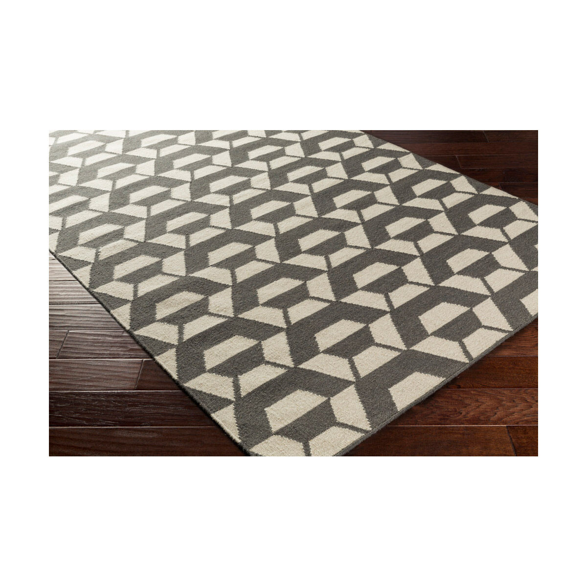 Rivington 120 X 96 inch Gray and Neutral Area Rug, Wool and Cotton