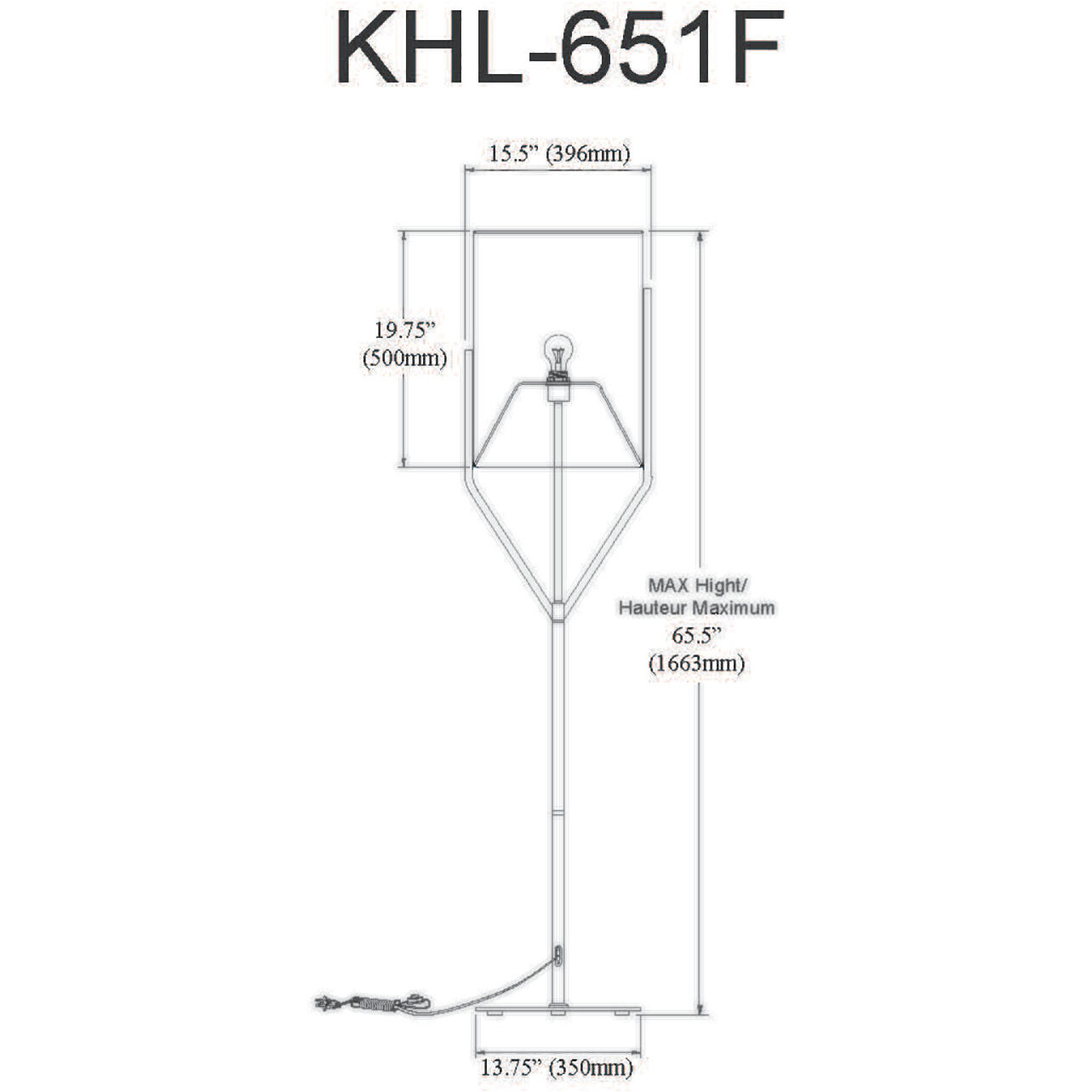 Khloe 65 inch 100.00 watt Matte Black Decorative Floor Lamp Portable Light