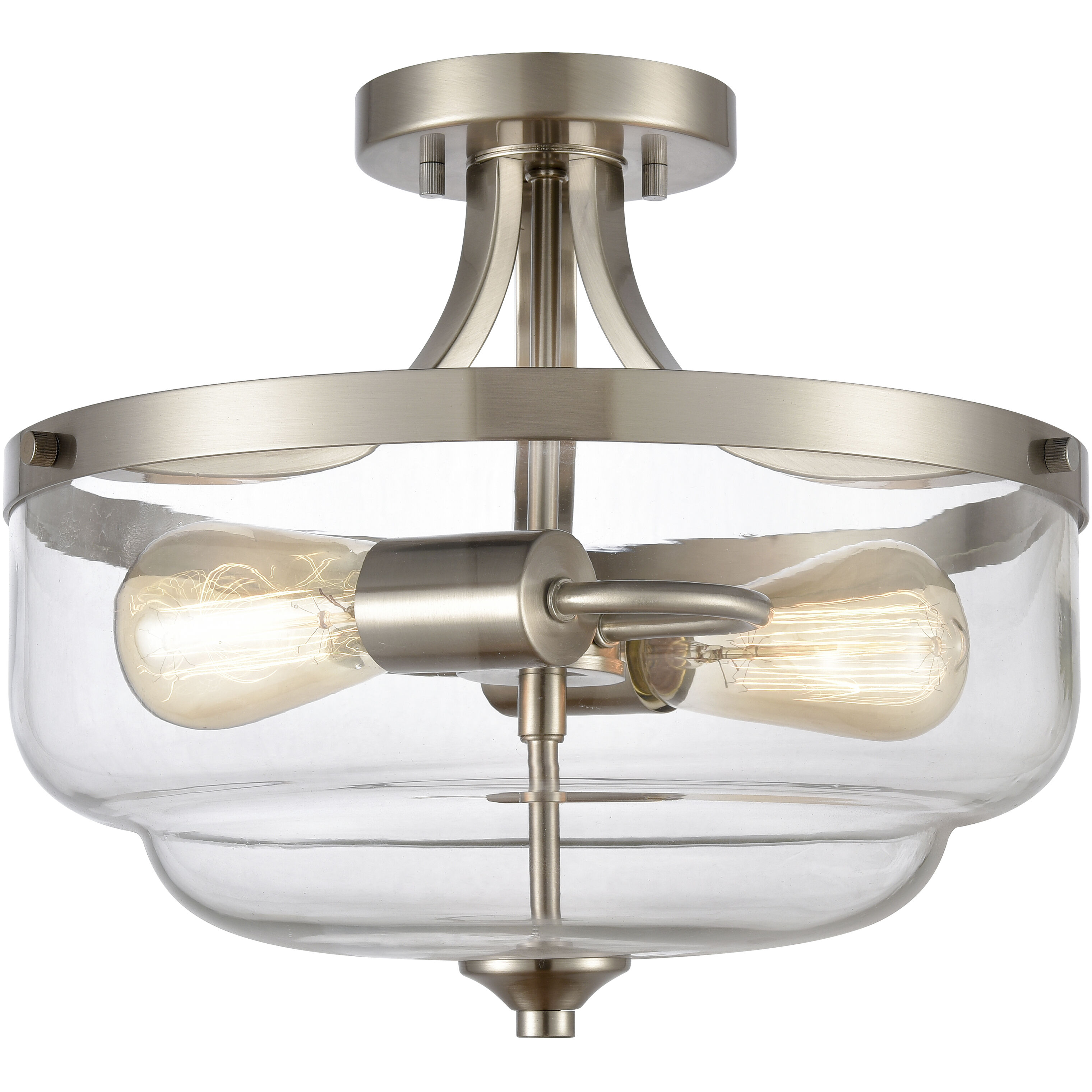 Calistoga 2 Light 13 inch Brushed Nickel Semi Flush Mount Ceiling Light