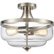 Calistoga 2 Light 13 inch Brushed Nickel Semi Flush Mount Ceiling Light