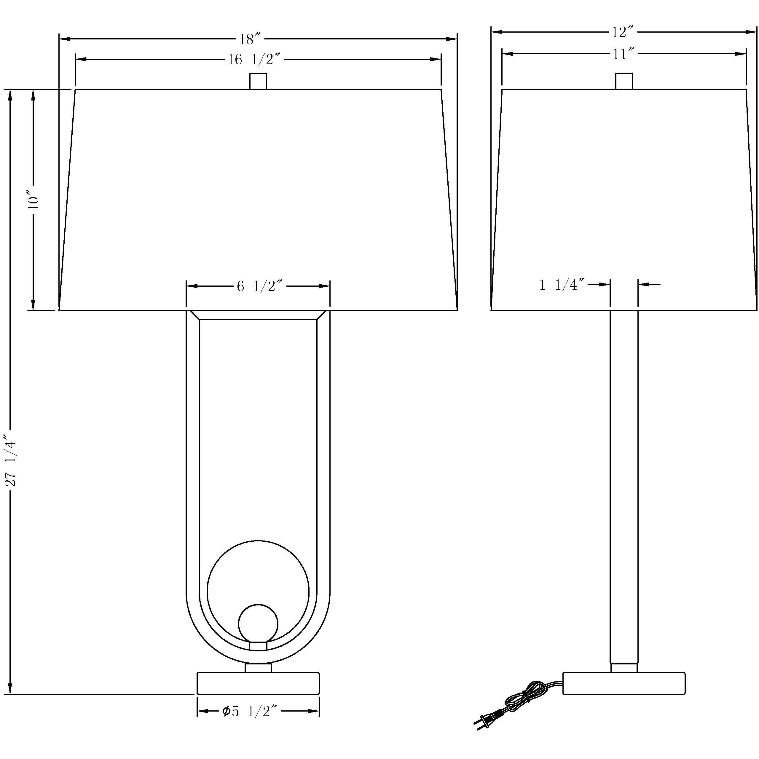 Doyle 27.25 inch 150.00 watt Polished Nickel Table Lamp Portable Light in Silver
