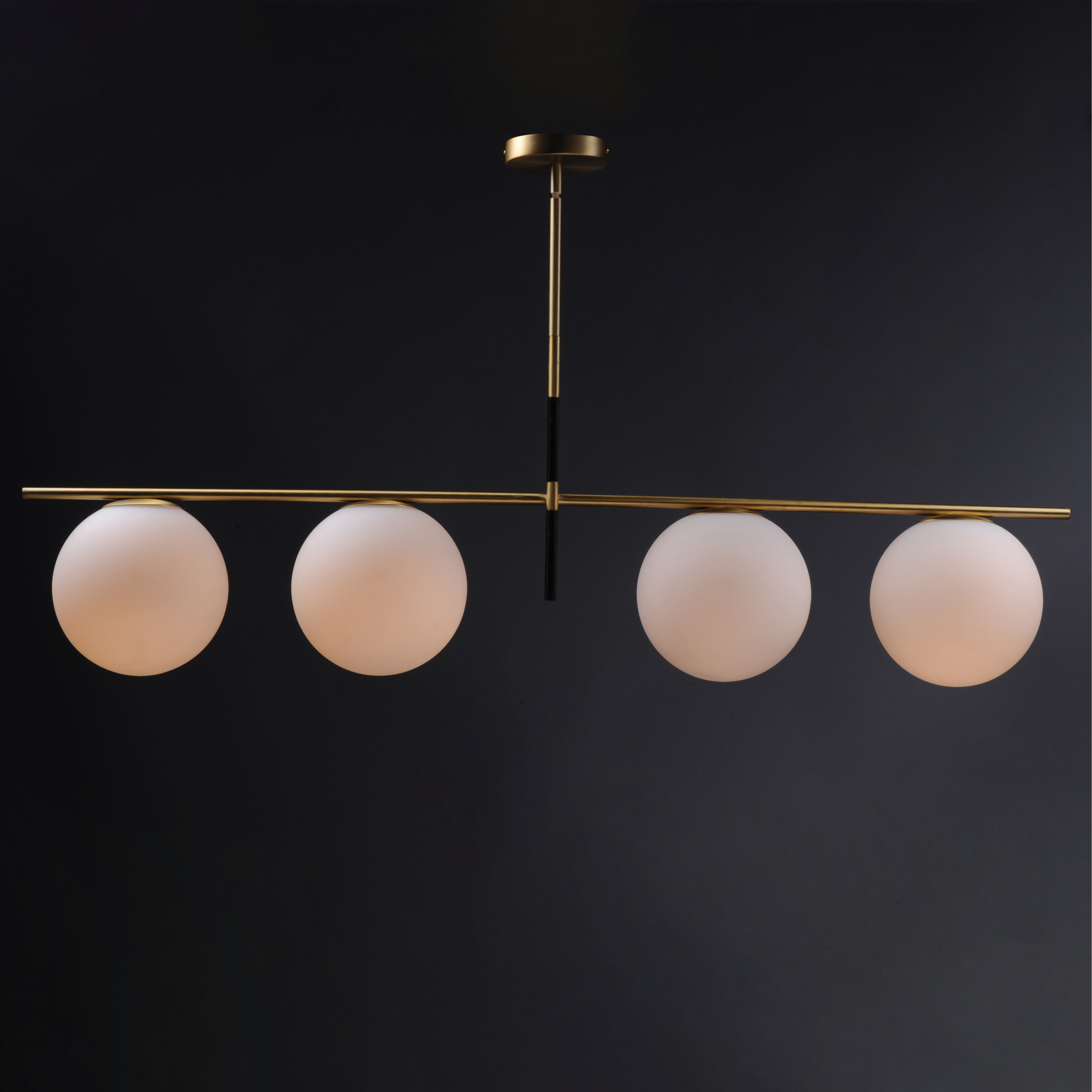 Vesper 4 Light 48 inch Satin Brass/Black Linear Pendant Ceiling Light