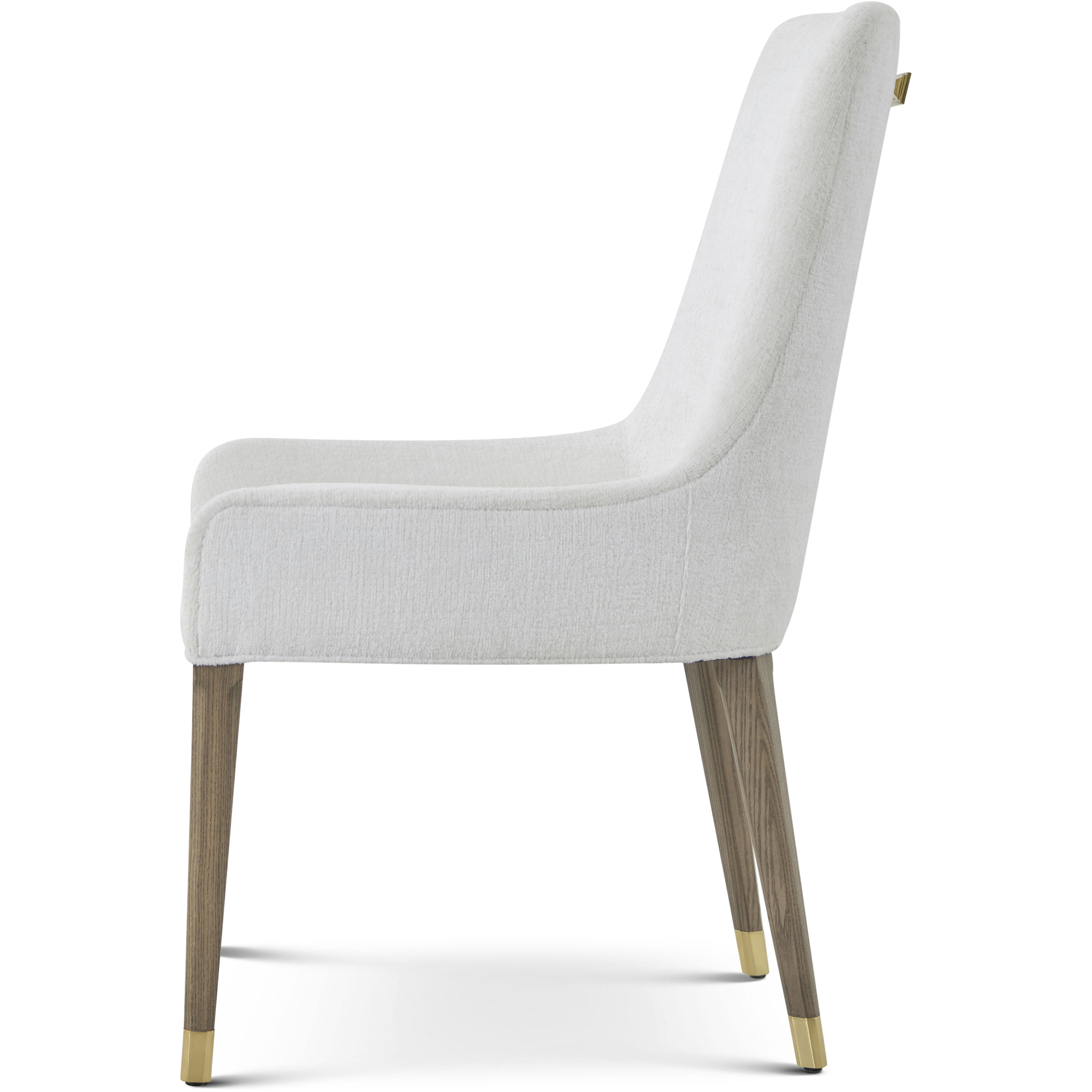 Judith Leiber Couture Mink Dining Side Chair, Wooden, Upholstered