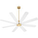 Rosales 60 inch Aged Brass with Studio White Blades Patio Fan