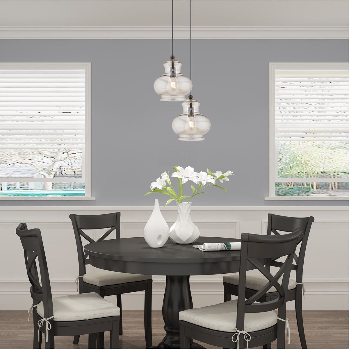 Art Glass 1 Light 10 inch English Bronze Mini Pendant Ceiling Light