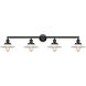 Franklin Restoration Halophane LED 45 inch Oil Rubbed Bronze Bath Vanity Light Wall Light in Matte White Halophane Glass, Franklin Restoration