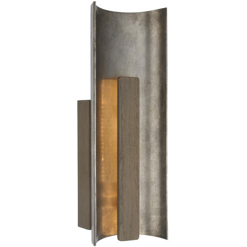 Anne-Marie Barton Remi Sconce Wall Light in Mottled Pewter and Warm Walnut