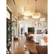 Exos Double Shade 3 Light 31.3 inch Dark Smoke Large Scale Pendant Ceiling Light in Natural Anna