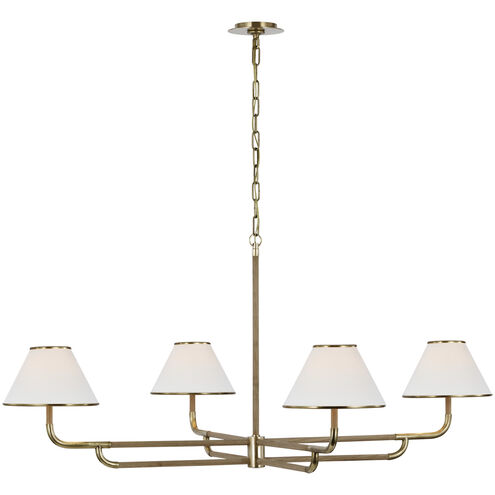 Marie Flanigan Rigby LED 54.25 inch Soft Brass and Natural Oak Chandelier Ceiling Light, Grande