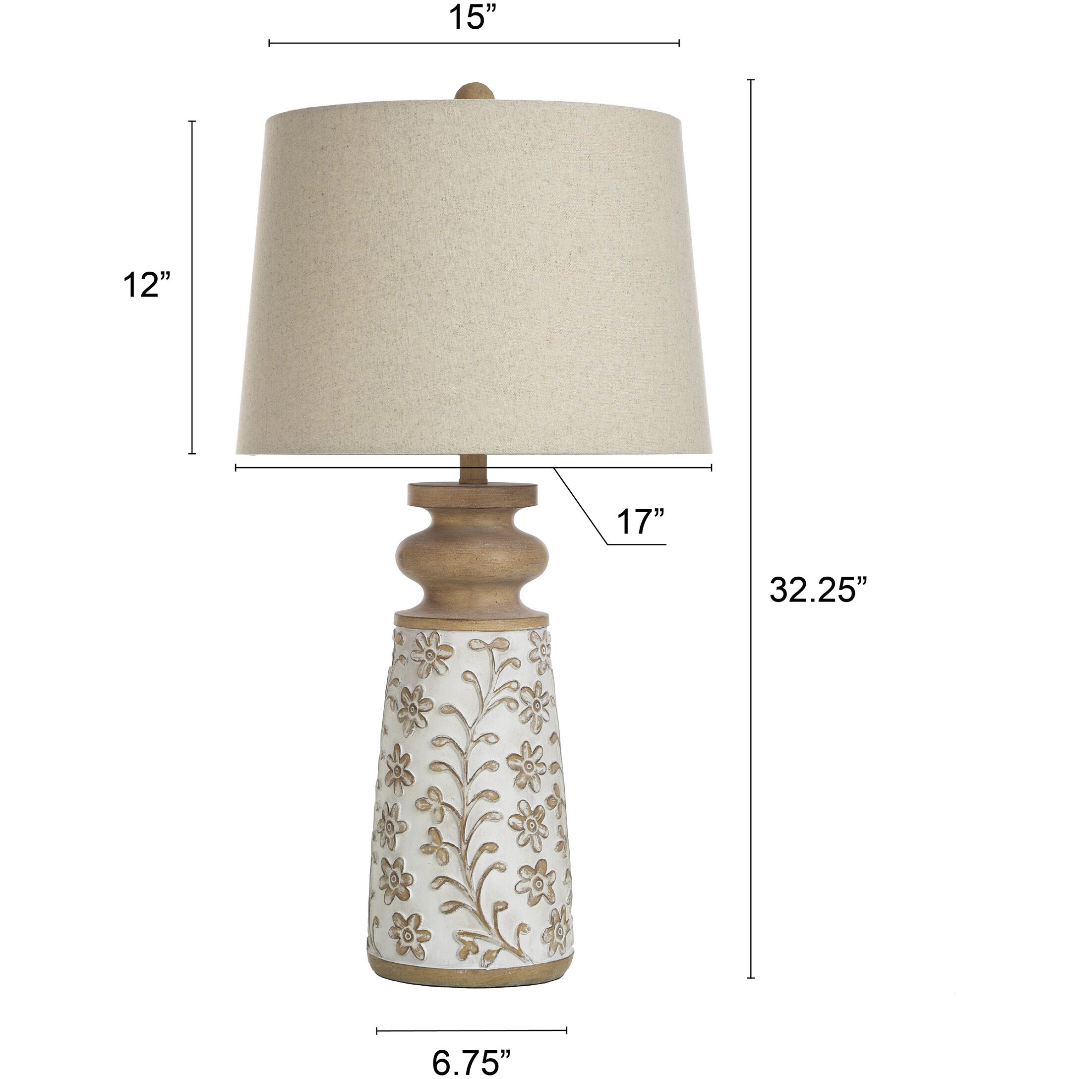 Isaac 32 inch 100.00 watt Light Beige and White Table Lamp Portable Light