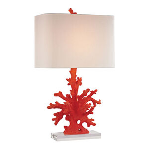 Bay of Biscay 28 inch 150.00 watt Red with Clear Table Lamp Portable Light