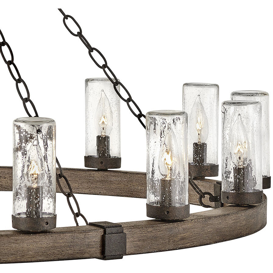 Open Air Sawyer 15 Light 46 inch Sequoia with Iron Rust Outdoor Hanging in Non-LED