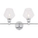 Gene 2 Light 19 inch Chrome Wall sconce Wall Light