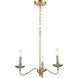 Wellsley 3 Light 18 inch Burnished Brass Chandelier Ceiling Light
