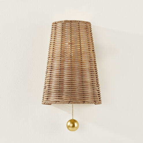 Naida 1 Light 7.5 inch Aged Brass Wall Sconce Wall Light