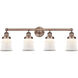 Canton 4 Light 32.25 inch Antique Copper and Matte White Bath Vanity Light Wall Light
