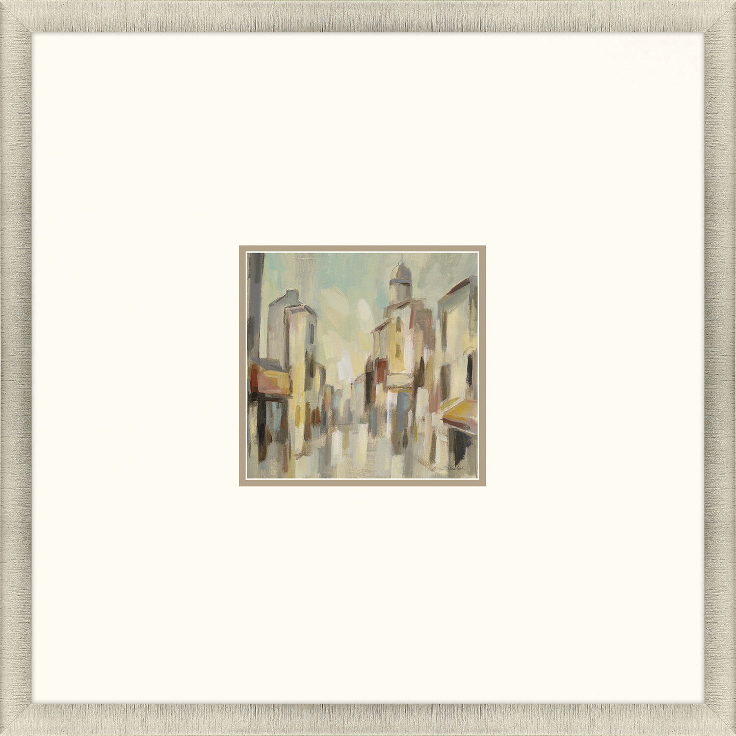 Pastel Street Multi and Brown and Gray and Pink Framed Art