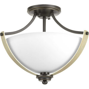 Vanora 2 Light 16 inch Antique Bronze Semi-Flush Mount Convertible Ceiling Light, Design Series