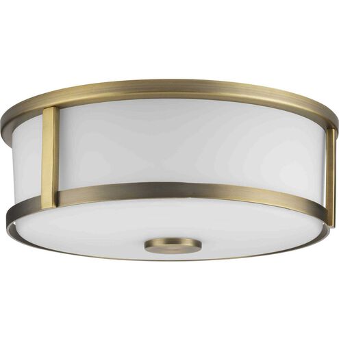 Gilliam 2 Light 12.62 inch Vintage Brass Flushmount Ceiling Light