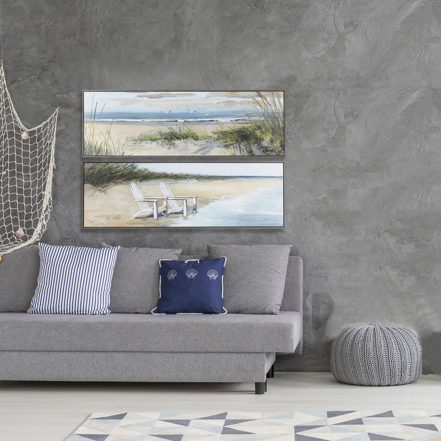 Waterside 36 X 12 inch Non-Glass Framed Art, Propac