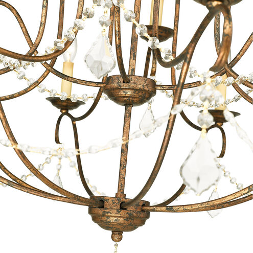 Chesterfield 12 Light 34 inch Hand Applied Venetian Golden Bronze Chandelier Ceiling Light