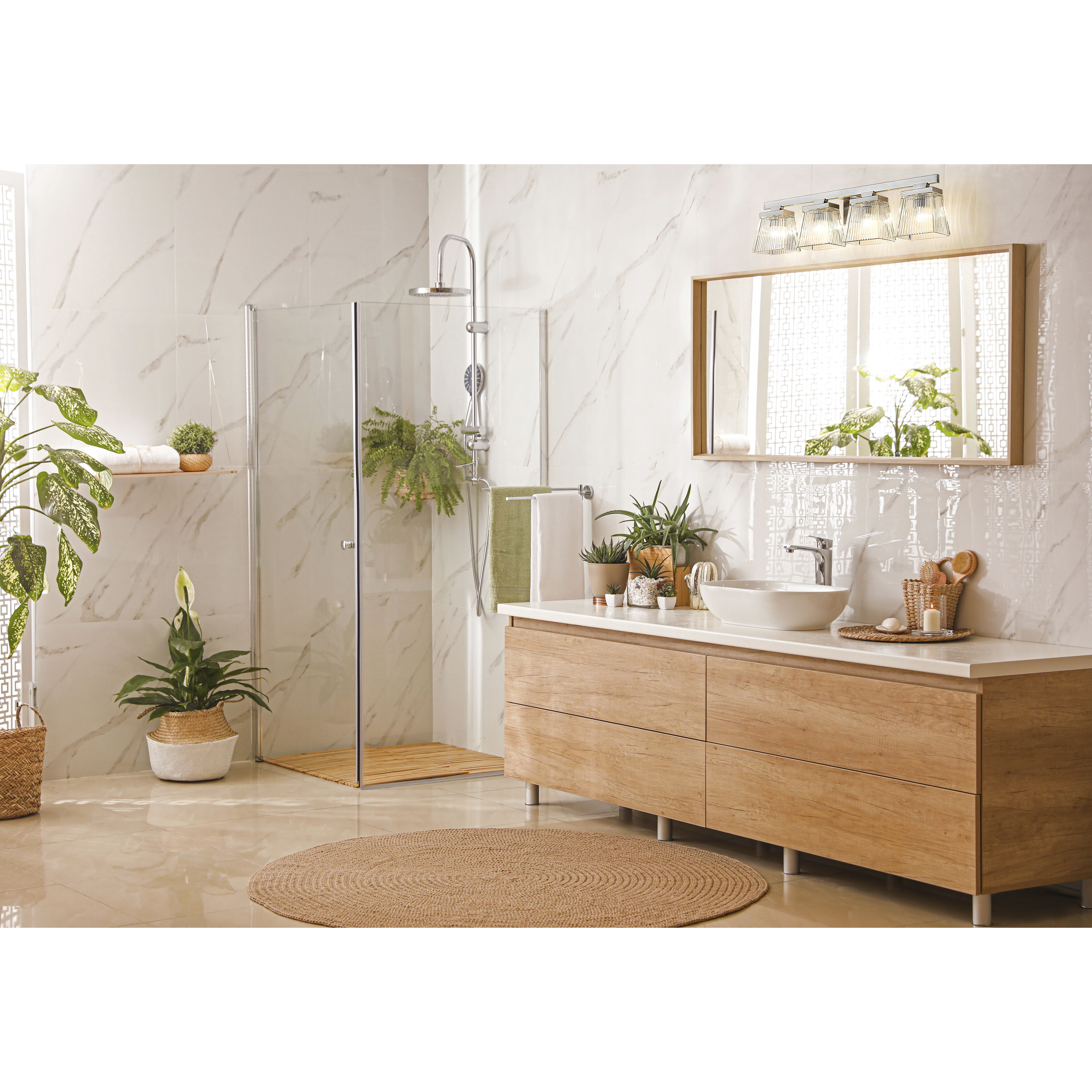 Astor 4 Light 29 inch Brushed Nickel Vanity Wall Light