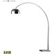 Penbrook 70 inch 9.50 watt Polished Nickel with White Floor Lamp Portable Light in LED