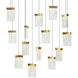 Lava LED 48 inch Brass Chandelier Ceiling Light