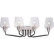 Goblet 4 Light 26.25 inch Black and Satin Nickel Bath Vanity Wall Light