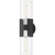 Amado 2 Light 5 inch Polished Nickel/Texture Black Wall Sconce Wall Light in Polished Nickel/Textured Black