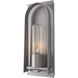 Triomphe 1 Light 16 inch Coastal Burnished Steel Outdoor Sconce in Seeded Clear, Small