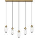 Arden 5 Light 42 inch Rubbed Brass Linear Chandelier Ceiling Light