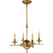 Chapman & Myers Leaf and Arrow 4 Light 15.5 inch Antique-Burnished Brass Chandelier Ceiling Light, Small