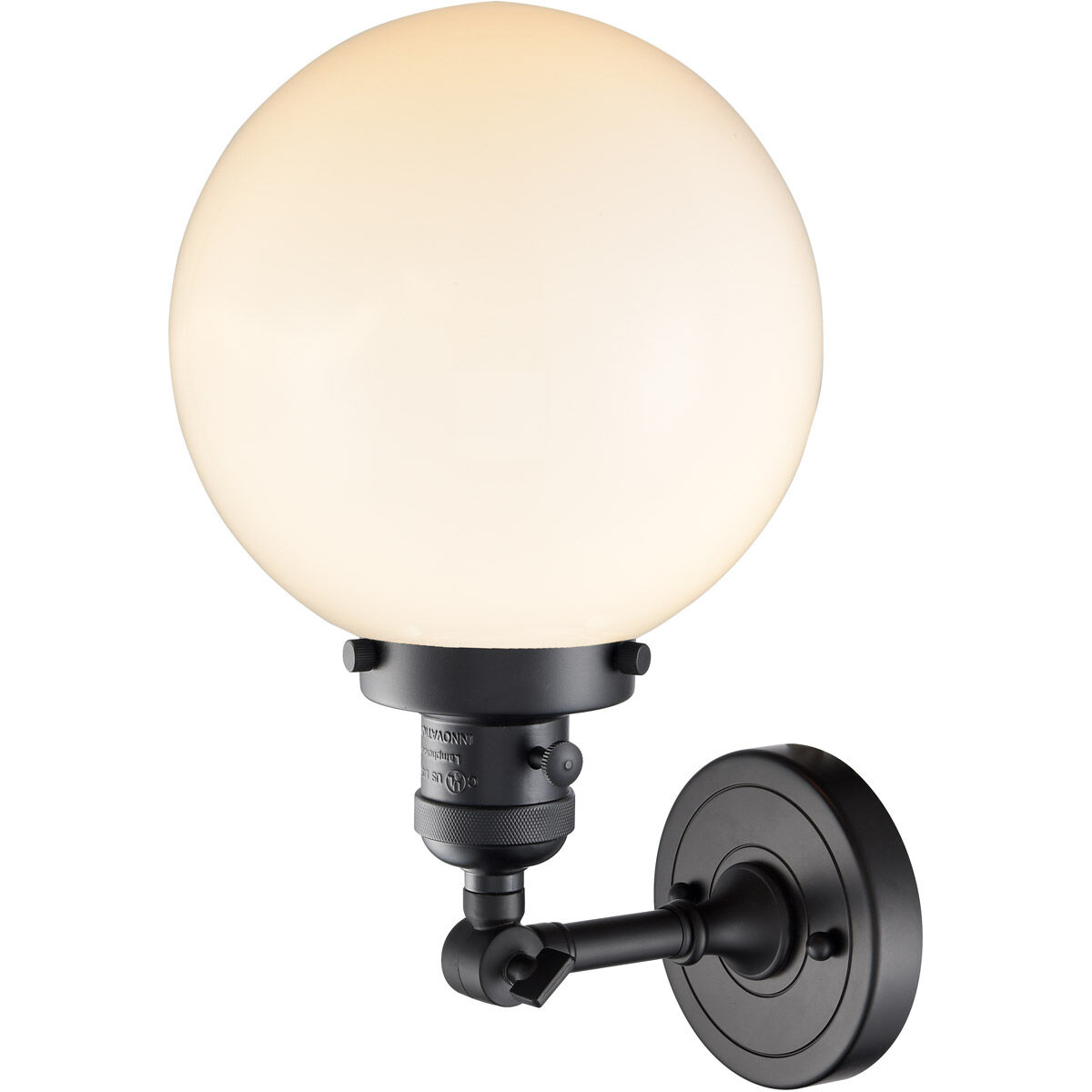 Franklin Restoration Large Beacon LED 8 inch Matte Black Sconce Wall Light, Franklin Restoration