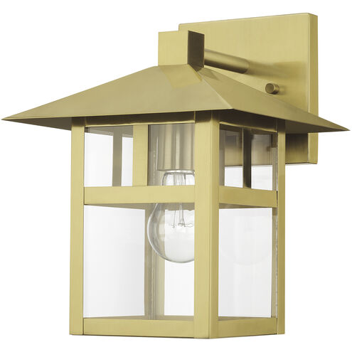 Crestlake 1 Light 11.5 inch Satin Gold Outdoor Wall Lantern