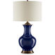 Lilou 31 inch 150 watt Blue and Antique Brass Table Lamp Portable Light