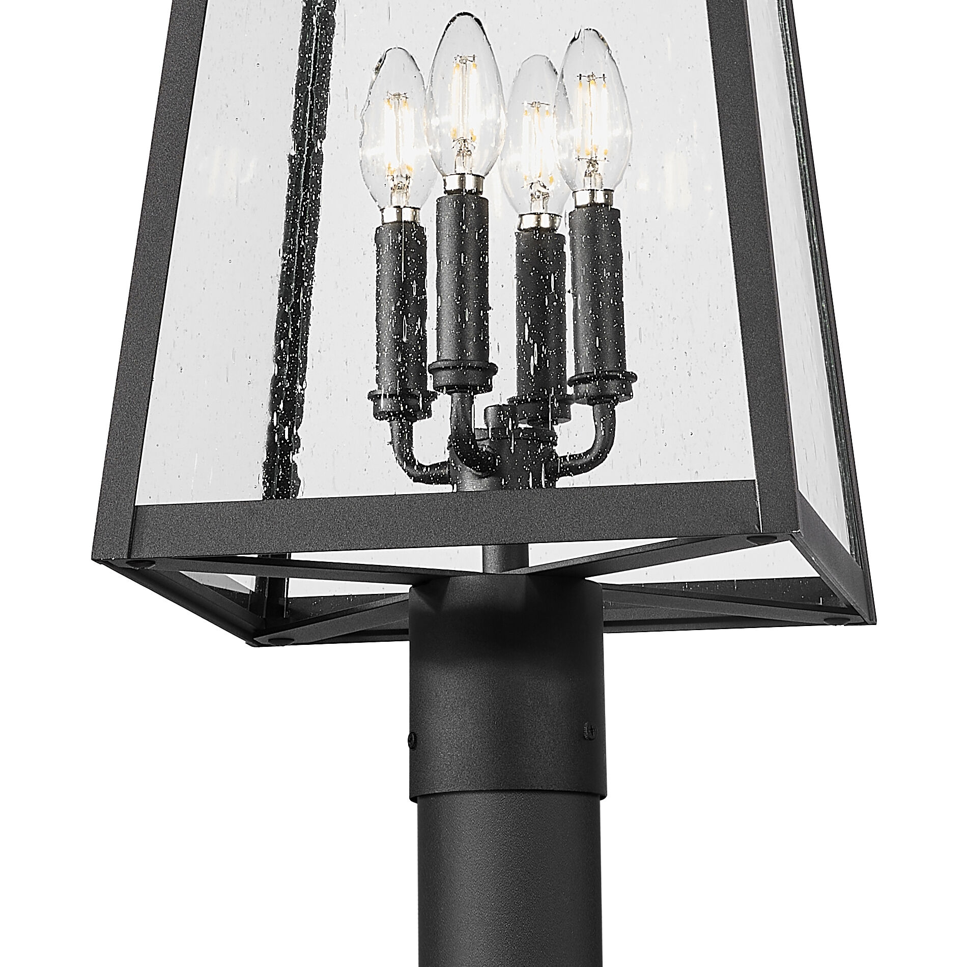 Rainer 4 Light 118.25 inch Black Outdoor Post Mounted Fixture in G9